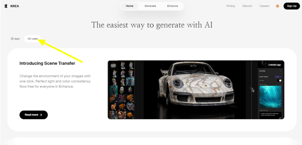 Krea AI Learn Page